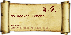 Maldacker Ferenc névjegykártya